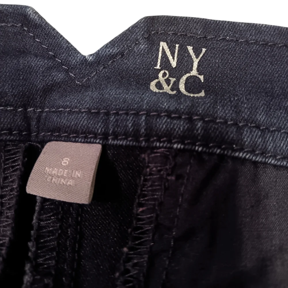 NY&C WOMEN'S SIZE 8 DARK BLUE DENIM LOW RISE SKINNY ANKLE STRETCH JEANS.